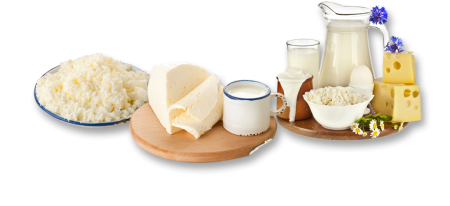 Молочные продукты на прозрачном фоне
