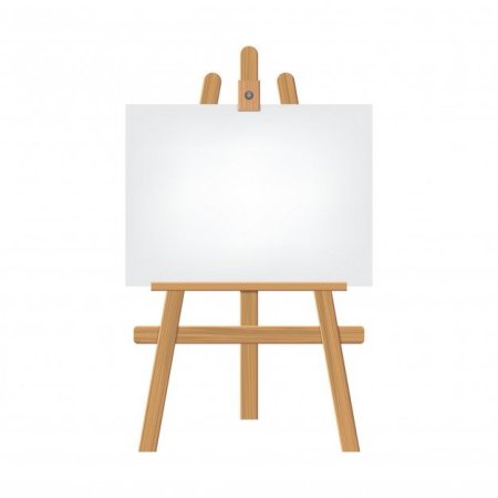 Мольберт на белом фоне
