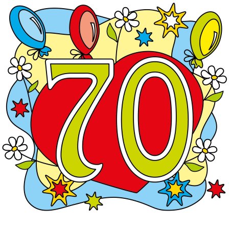 Красивая цифра 70 на юбилей