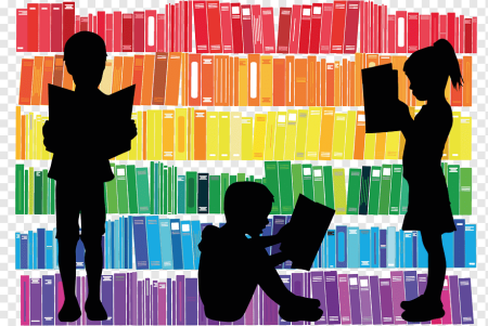 Силуэт ребенка с книгой