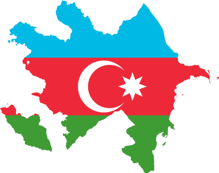 Карта Азербайджана с флагом