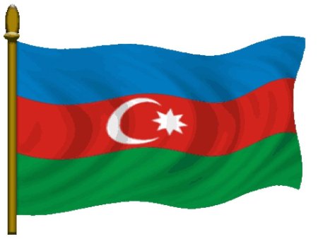 Флаг Азербайджана на флагштоке