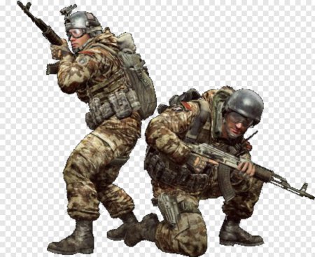 Военный на прозрачном фоне