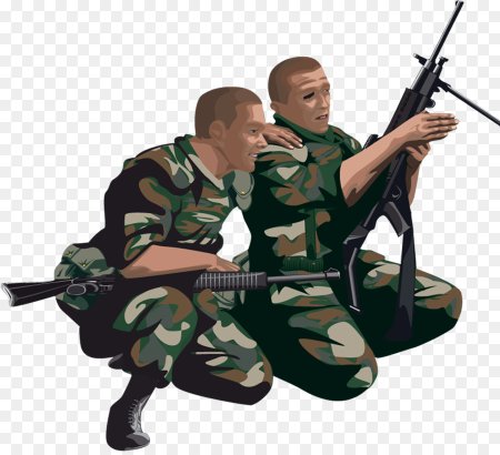 Военный на прозрачном фоне