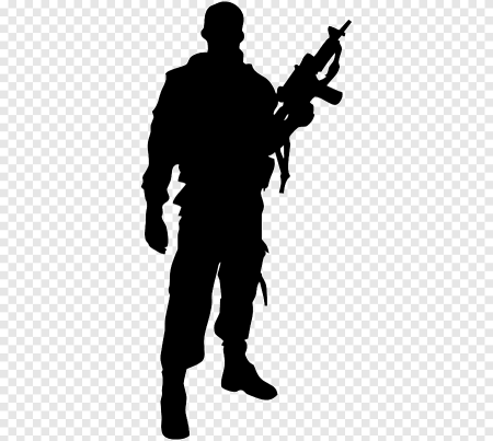 Силуэт военного человека