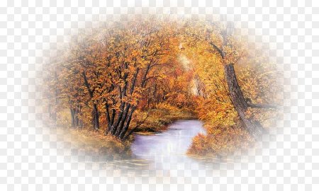 Осенняя природа на прозрачном фоне