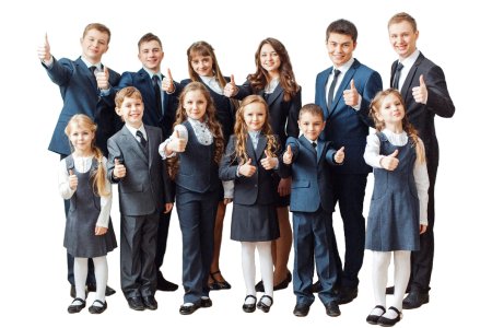 Ученик на белом фоне