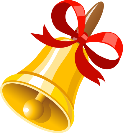 Школьный колокольчик на прозрачном фоне