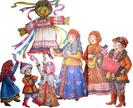 Гуляния на Масленицу на прозрачном фоне