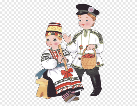 Русские народные мальчик и девочка