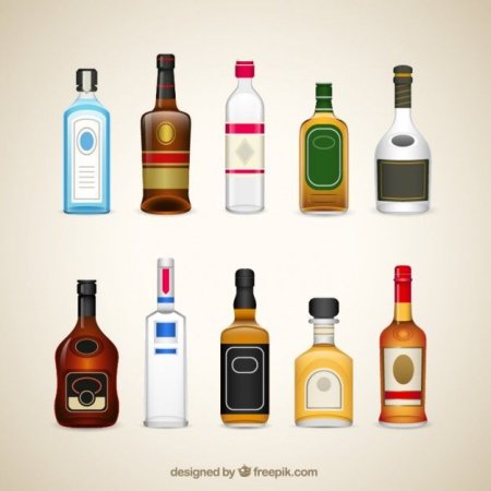 Алкогольные напитки в бутылках