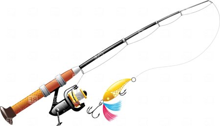 Удочки рыбалка белый фон