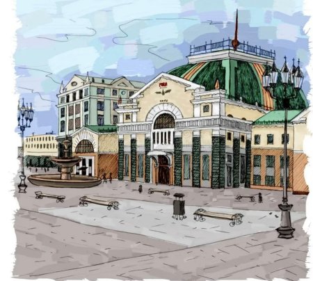 Достопримечательности Красноярска вектор