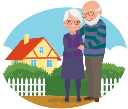 Пенсионеры иллюстрация