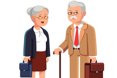 Пенсионеры иллюстрация