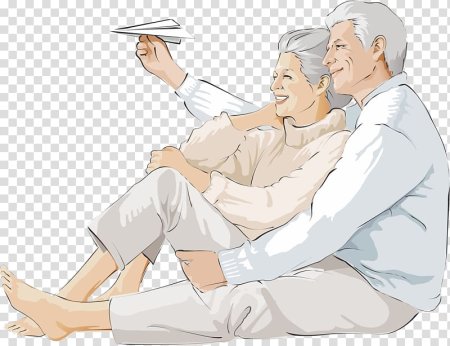 Пожилые люди на прозрачном фоне