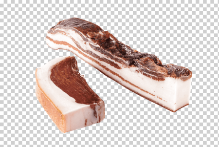 Кусок сала на белом фоне