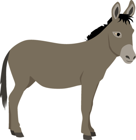 Осел для детей на прозрачном фоне