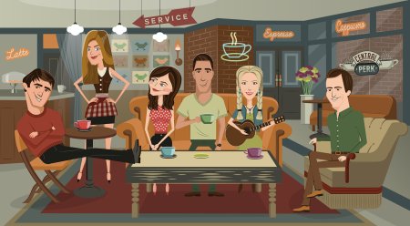 Сериал друзья иллюстрации