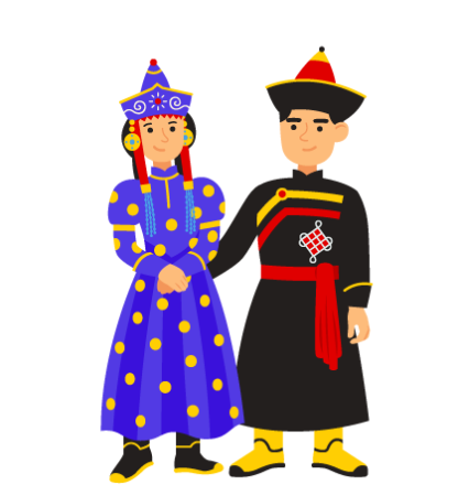 Национальный костюм бурятов рисунок