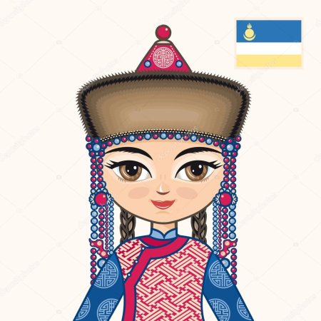 Бурятка в национальном костюме рисунок