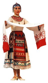 Девушка в чувашском наряде на белом фоне