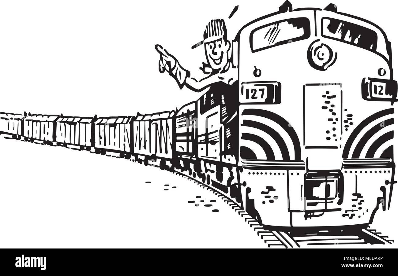 Детский рисунок машинист поезда
