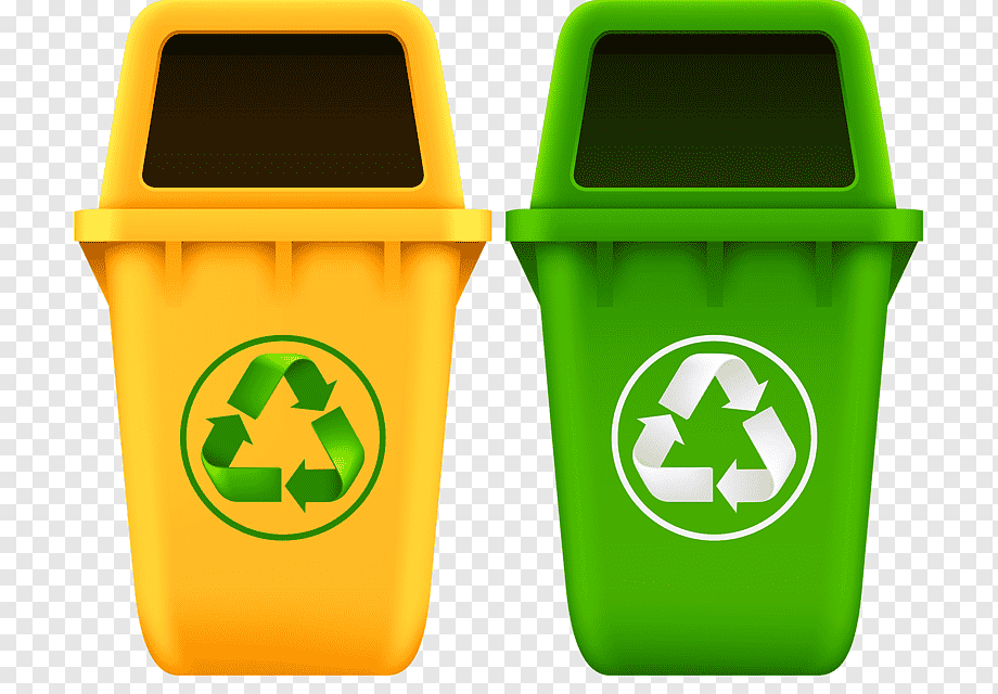 Зеленая мусорка. Значки контейнеров для отходов.