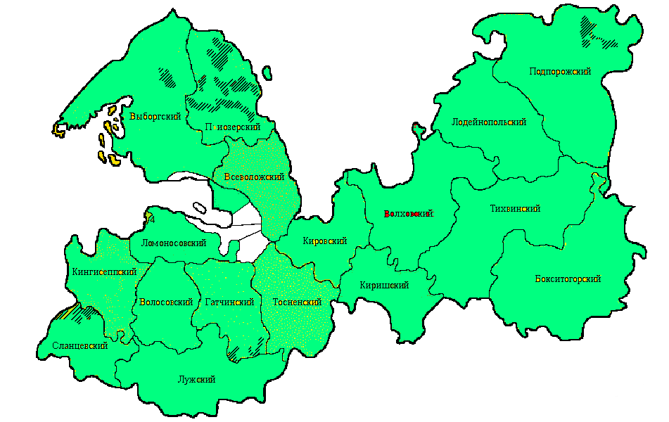 Три района ленинградской области