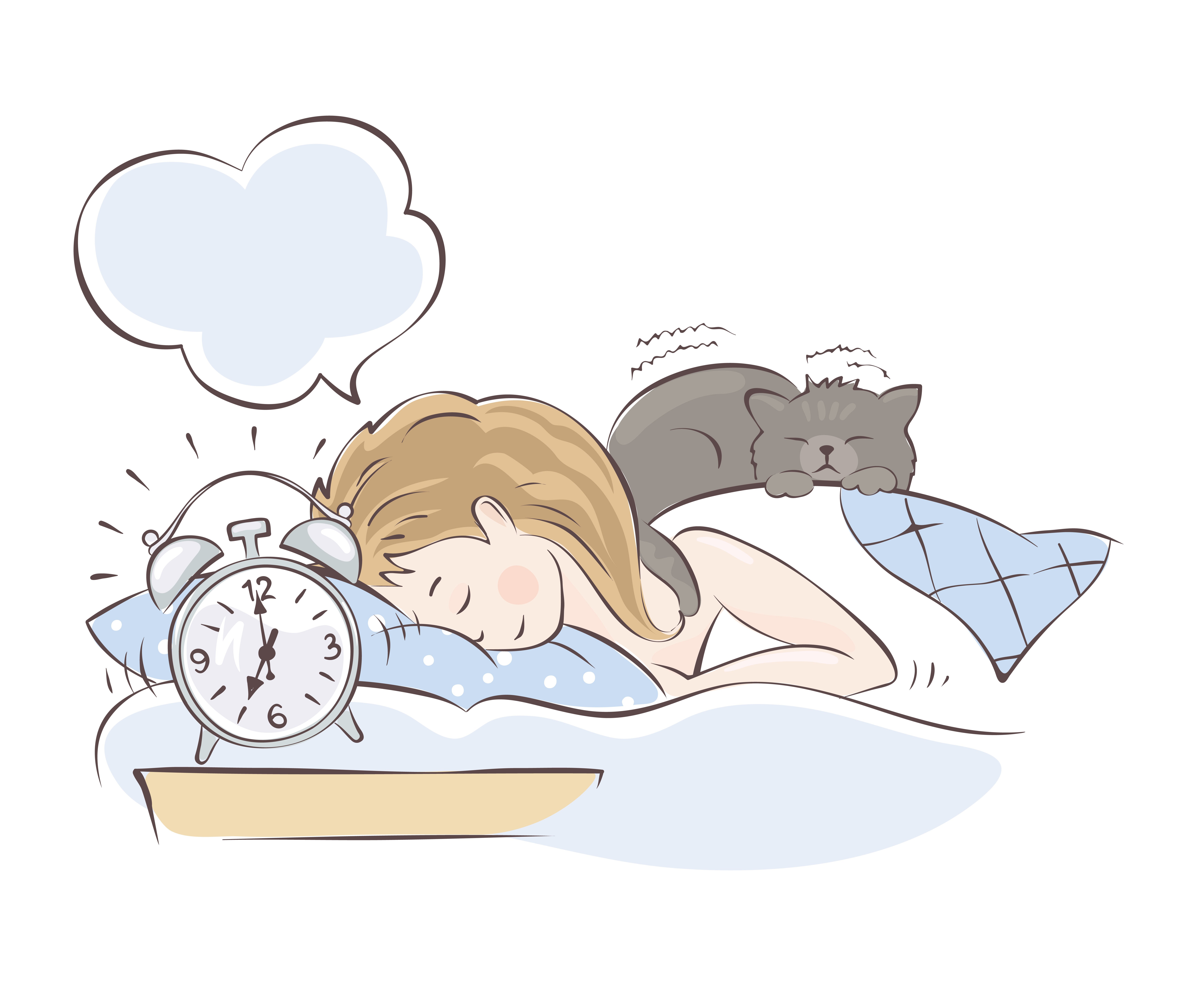 Мечтаю поспать. Сон иллюстрация. Спящий человек с будильником. Здоровый сон. Сон клипарт.