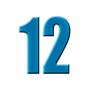 Цифра 12 синяя