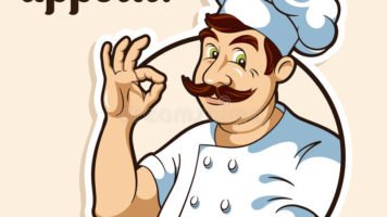 Повар с шашлыком вектор