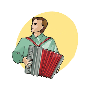 Гармонист рисунок для детей