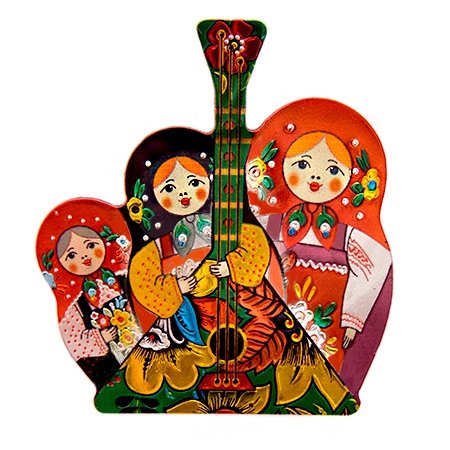 Магнит матрешки с балалайкой