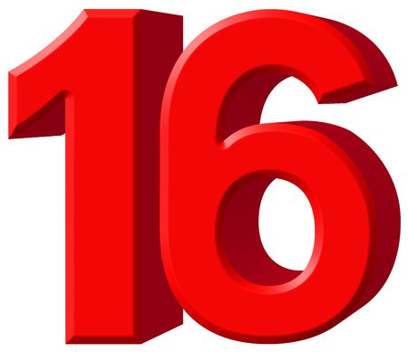 Цифра 16 красивая