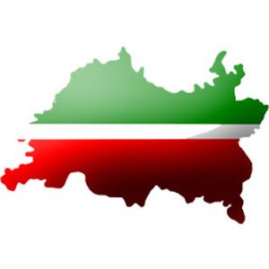 Карта Республики Татарстан с флагом