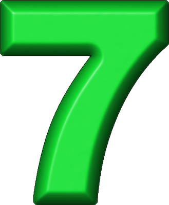 Цифра 7 зеленая