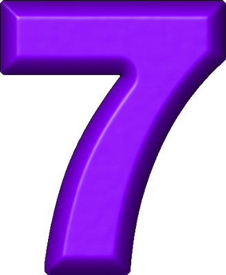 Цифра 7 фиолетовая