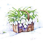 Подснежники в корзине для детей
