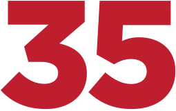 Цифра 35 красная