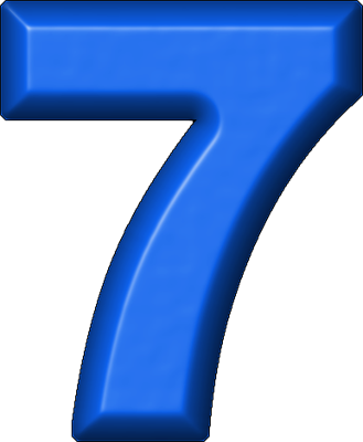 Цифра 7 голубая