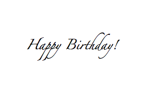 Надпись Happy Birthday c тортиком
