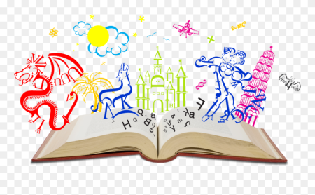 Волшебная книга на прозрачном фоне