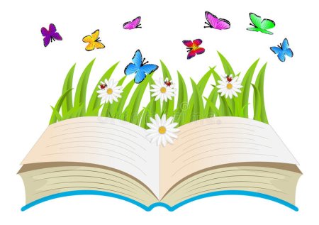 Мальчик с девочкой у раскрытой книги