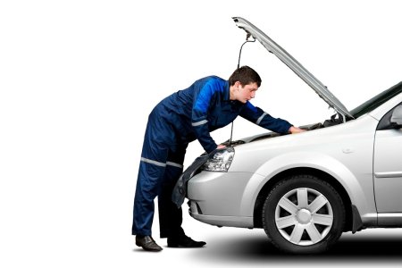 Автослесарь на прозрачном фоне