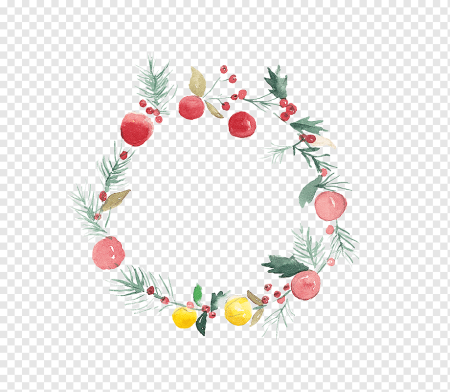 Новогодний венок акварель