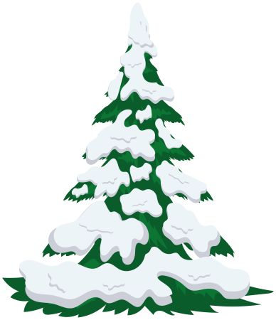 Елка в снегу без фона