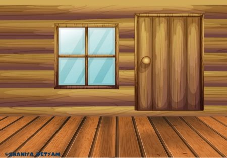 Окно избы вектор
