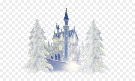 Ледяной дворец на белом фоне