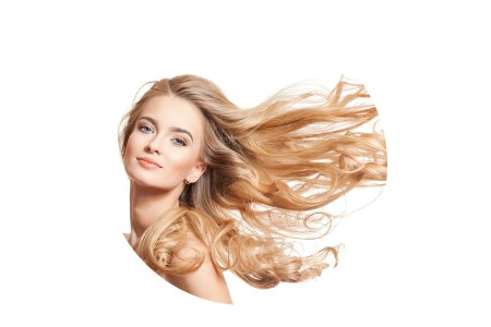 Красивые волосы на белом фоне